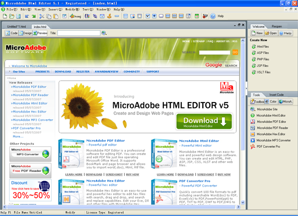 html editor like frontpage for mac